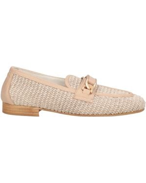 Les Tulipes Loafers Leather, Textile Fibers - Natural