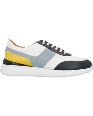 Testoni Midnight Sneakers Calfskin, Textile Fibers - Blue