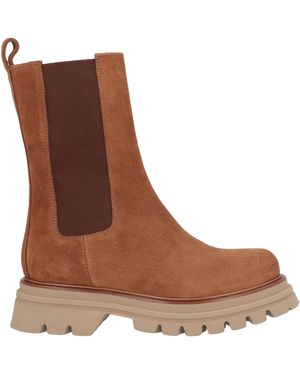 PAO PIANO ZERO Camel Ankle Boots Leather - Brown
