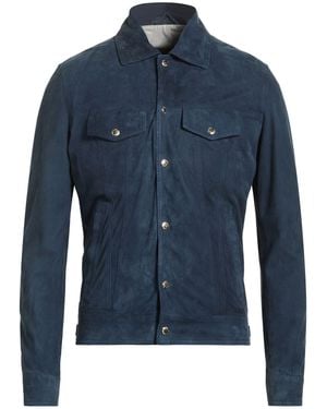Barba Napoli Slate Jacket Leather - Blue