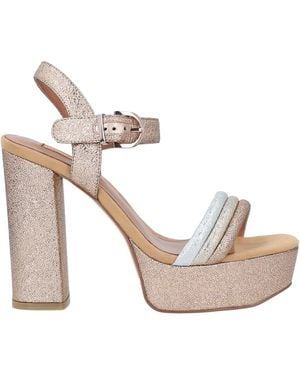 Luciano Barachini Sandals Leather, Textile Fibres - White