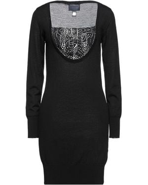 Roberto Cavalli Mini Dress Wool, Silk - Black