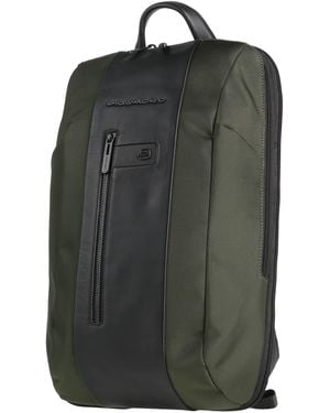 Piquadro Backpack Recycled Nylon, Cow Leather, Metal - Black