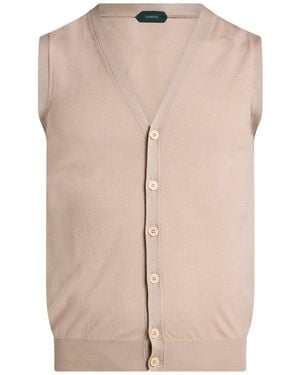 Zanone Cardigan Virgin Wool, Polyamide - Natural