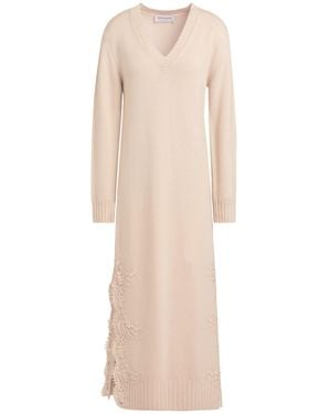 ERMANNO FIRENZE Midi Dress Wool, Cotton, Polyamide - Natural