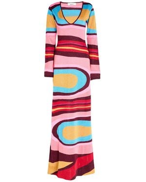 Circus Hotel Maxi Dress Viscose, Polyester - White