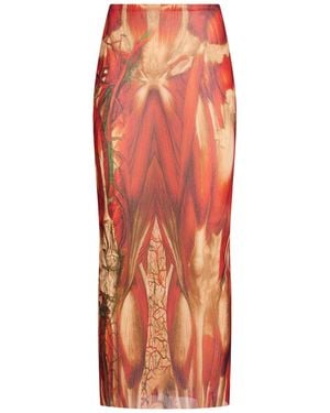 Jean Paul Gaultier Maxi Skirt Polyamide - Orange