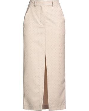 Motel Midi Skirt Polyester, Viscose - Natural