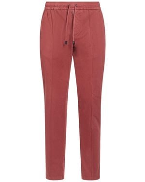 Isaia Trousers Cotton, Cashmere, Elastane - Red
