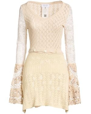 Marine Serre Line Mini Dress Recycled Cotton - Natural
