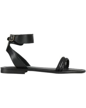 Rebel Queen Sandals Leather - Black