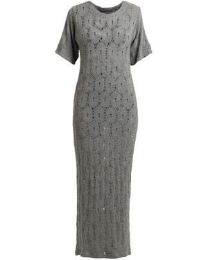 The Elder Statesman Lightweight Knit Cotton-Cashmere Maxi Dress - Gray