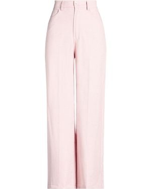 Motel Pants Polyester, Cotton, Linen, Elastic Fibers - Pink