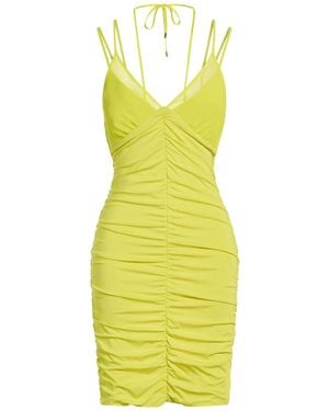 SIMONA CORSELLINI Lime Mini Dress Viscose, Elastane - Yellow