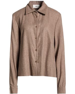 SOLOTRE Shirt Viscose, Wool - Brown