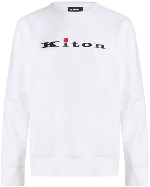 Kiton Sweatshirt Cotton, Elastane - White