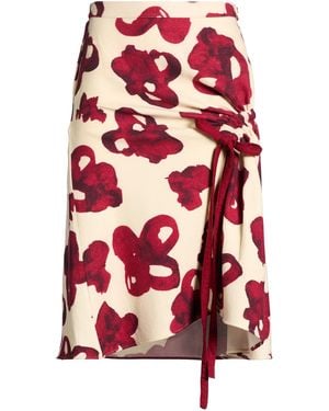 LOVEBIRDS Ivory Midi Skirt Wool - Red