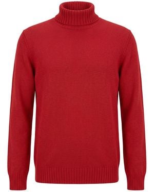 Piacenza Cashmere Rust Turtleneck Virgin Wool - Red