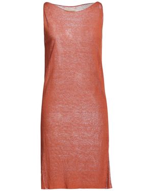 CARTA LIBERA Rust Mini Dress Linen, Polyamide - Red