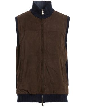 Fedeli Vest Cashmere, Lambskin - Brown