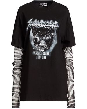 Versace Jeans Couture T-Shirt Cotton, Polyester, Elastane - Black