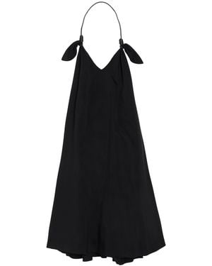 Loewe Mini Dress Viscose, Elastane, Calfskin - Black