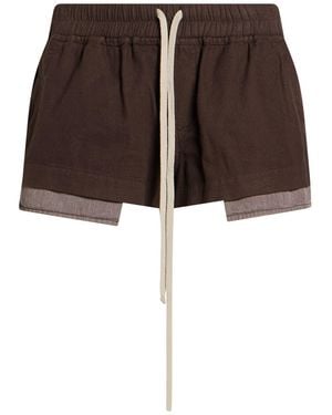 Rick Owens Chocolate Shorts & Bermuda Shorts Cotton, Elastane - Brown