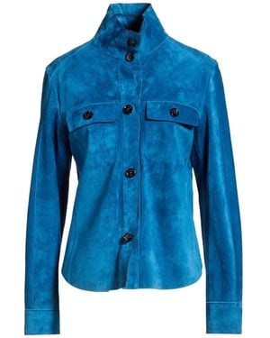 Moorer Azure Jacket Leather - Blue