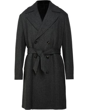 Harmont & Blaine Charcoal Coat Virgin Wool - Black