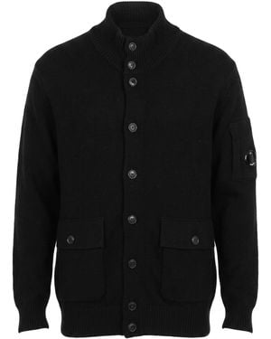 C.P. Company Cardigan Wool, Polyamide - Black