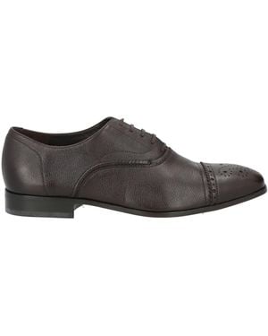 Ferragamo Dark Lace-Up Shoes Calfskin - Gray