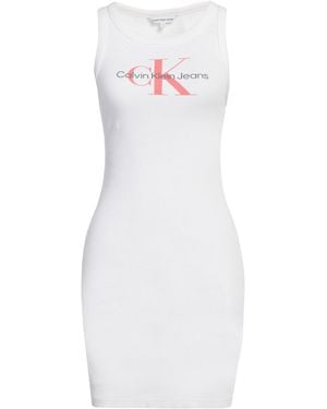 Calvin Klein Mini Dress Cotton, Elastane - White