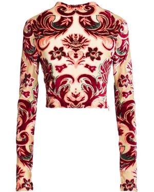Etro Burgundy Top Viscose, Polyamide, Elastane - Red