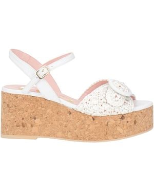 Ras Sandals Textile Fibers, Natural Raffia - White