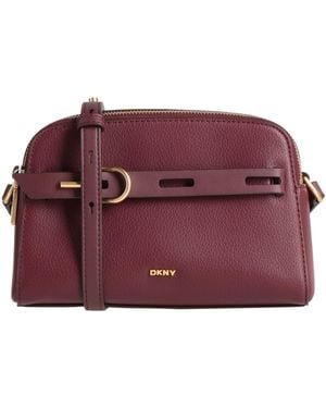 DKNY Burgundy Cross-Body Bag Cow Leather, Pvc - Red