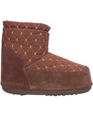 Moon Boot Ankle Boots Leather, Textile Fibers - Brown