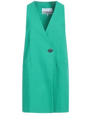 Ganni Tailored Vest Organic Cotton - Green