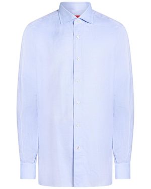 Isaia Sky Shirt Cotton - Blue