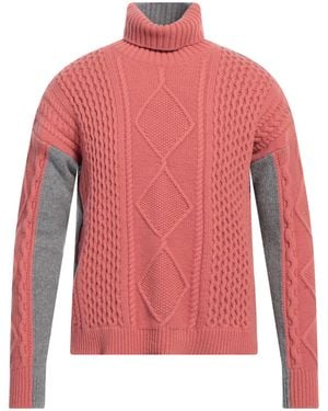 Blauer Rollkragenpullover - Pink