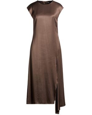 Peserico Dark Midi Dress Viscose - Brown