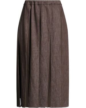 Brunello Cucinelli Chocolate Denim Skirt Cotton, Silk - Brown