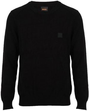 BOSS Sweater Cotton, Elastane - Black