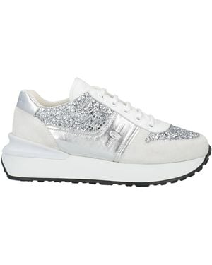 Car Shoe Off Trainers Leather, Textile Fibres - White