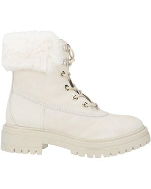 Geox Light Ankle Boots Leather, Textile Fibers - Natural