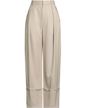 Victoria Beckham Trousers Virgin Wool - Natural