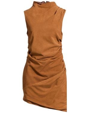 GIUSEPPE DI MORABITO Camel Mini Dress Leather - Brown