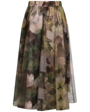 Imperial Military Midi Skirt Polyester - Green