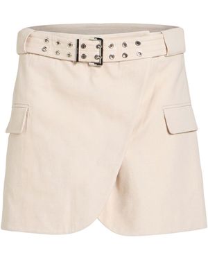 Ganni Cream Mini Skirt Cotton, Linen - Natural