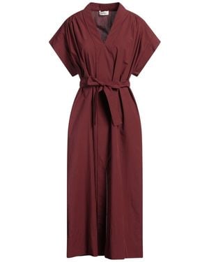 Ottod'Ame Burgundy Midi Dress Cotton - Red
