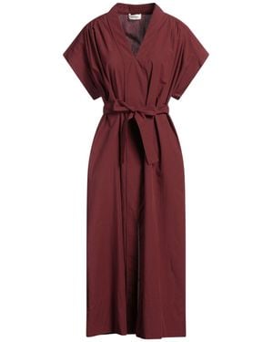 Ottod'Ame Burgundy Midi Dress Cotton - Red